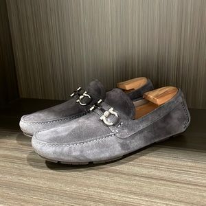 Salvatore Ferragamo Grey Suede Loafers